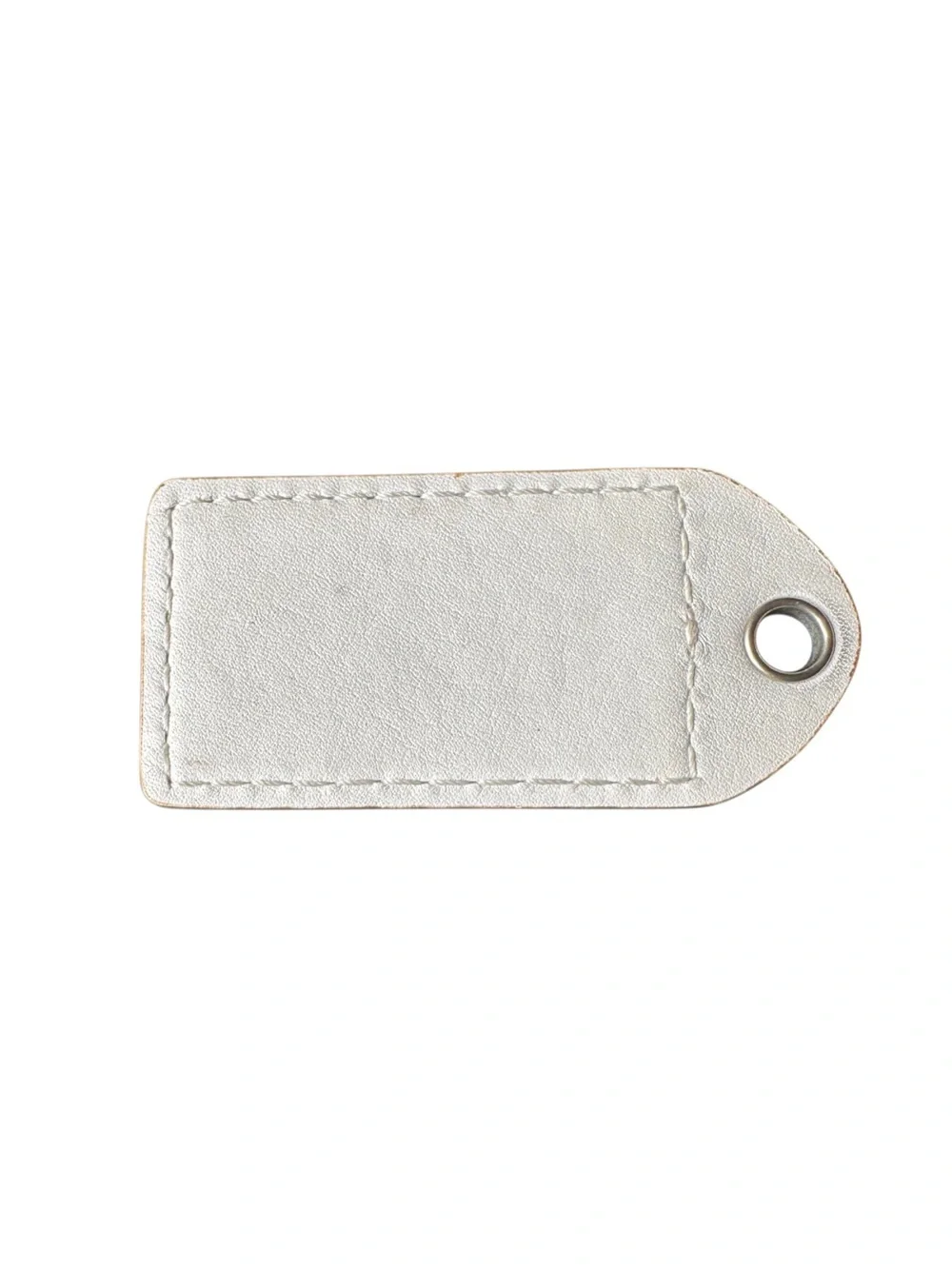 Coach Yellow and White Leather Bag Charm Tag